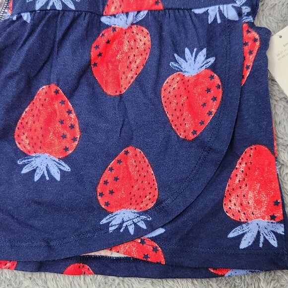 3/$20 Carter's Just One You Top Baby Girls 6M Blue Red Strawberry Print Cotton - Picture 8 of 9